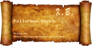 Kellerman Bence névjegykártya